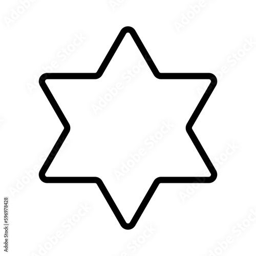 Star of David icon. Judaism sign. Six pointed star. Vector isolated on white background.