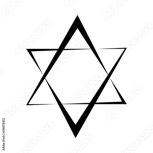 Star of David icon. Judaism sign. Six pointed star. Vector isolated on white background.