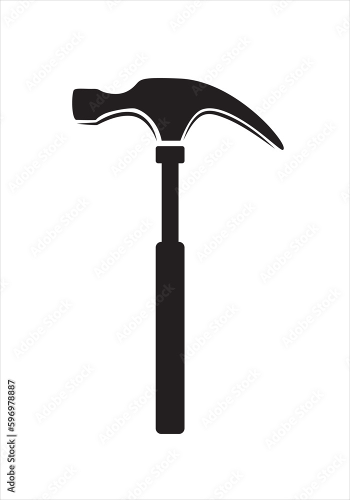 Claw hammer vector isolated on white. Hammer used for pulling nails. Claw hammer vector isolated on white. Hammer used for pulling nails.