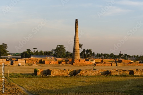 Принти на полотні view of chimney in brick making kiln in india
