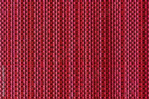 close-up view of a vibrant red woven fabric. Generative AI