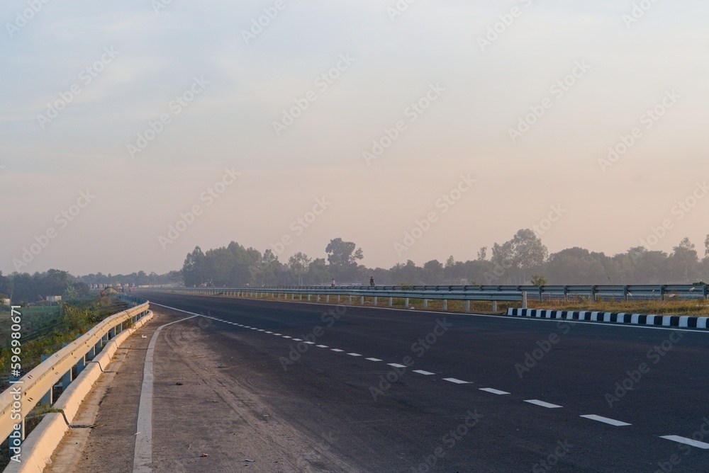 white marking made on the national highway in India
