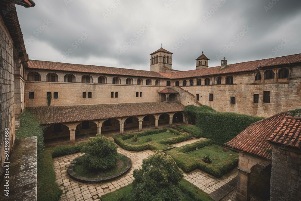 A convent in Santillana del Mar. Generative AI