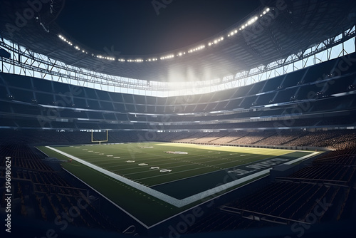 American football stadium in a super bowl game in the grand arena Generative AI. 