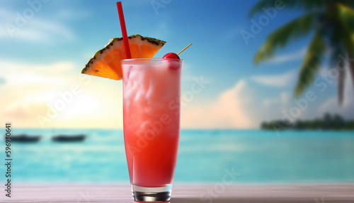 Sip Your Way to Summer Bliss with a Frose Cocktail, Product Photo Mockup, Illustartion, HD Photorealistic - Generative AI