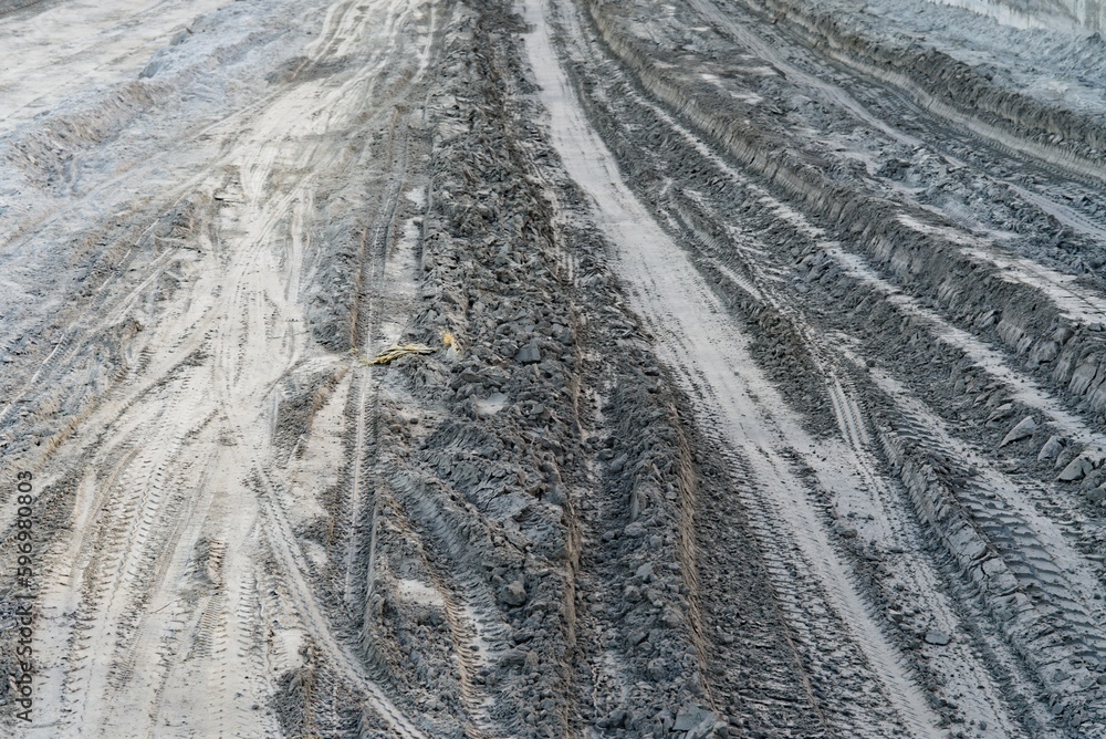 clay mud road with tyre marks in india clay mud road with tyre marks in india