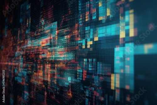 Wallpaper Mural Digital Data Matrix: A Symphony of Pixels and Light Torontodigital.ca