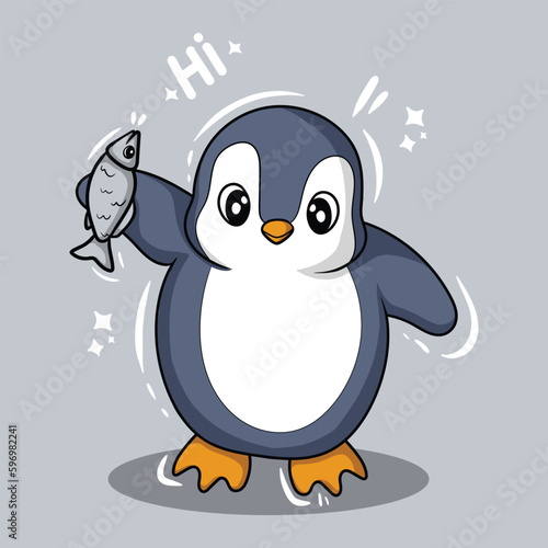 artwork illustration and T shirt design cute penguin