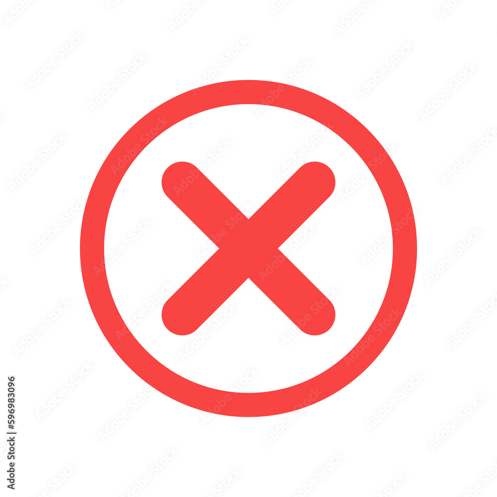 Wrong Mark icon isolate on transparent background. Wrong Mark icon isolate on transparent background.