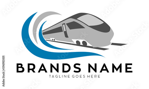Train and wave vector logo
