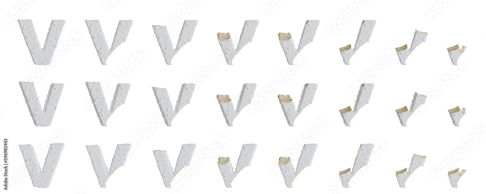 Milk cream with Almonds and Vanilla Ice Cream Bars V-shaped, 3D rendering Milk cream with Almonds and Vanilla Ice Cream Bars V-shaped, 3D rendering