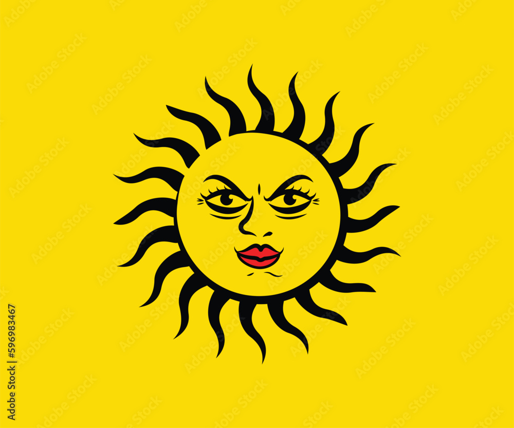 Sun with lady's face 