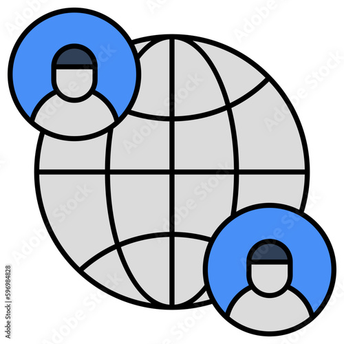 Modern design icon of global profiles 