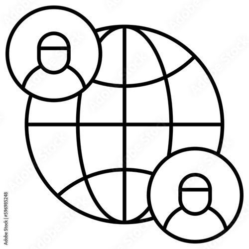 Modern design icon of global profiles 