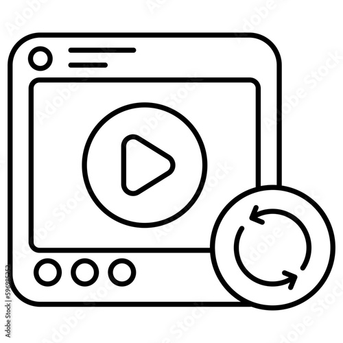 Modern design icon of video reload 