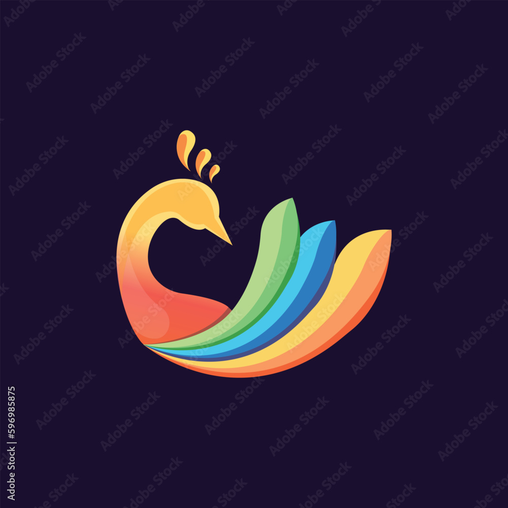 Abstract Peacock Vector Logo Design. Abstract Peacock Vector Logo Design.