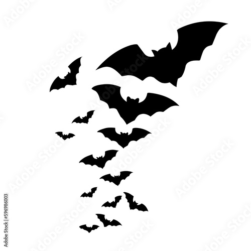 Halloween bats silhouettes vector