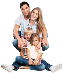 young happy family