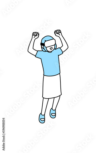 DXのイメージ、VRのゴーグルをつけた笑顔ではしゃぐ女の子