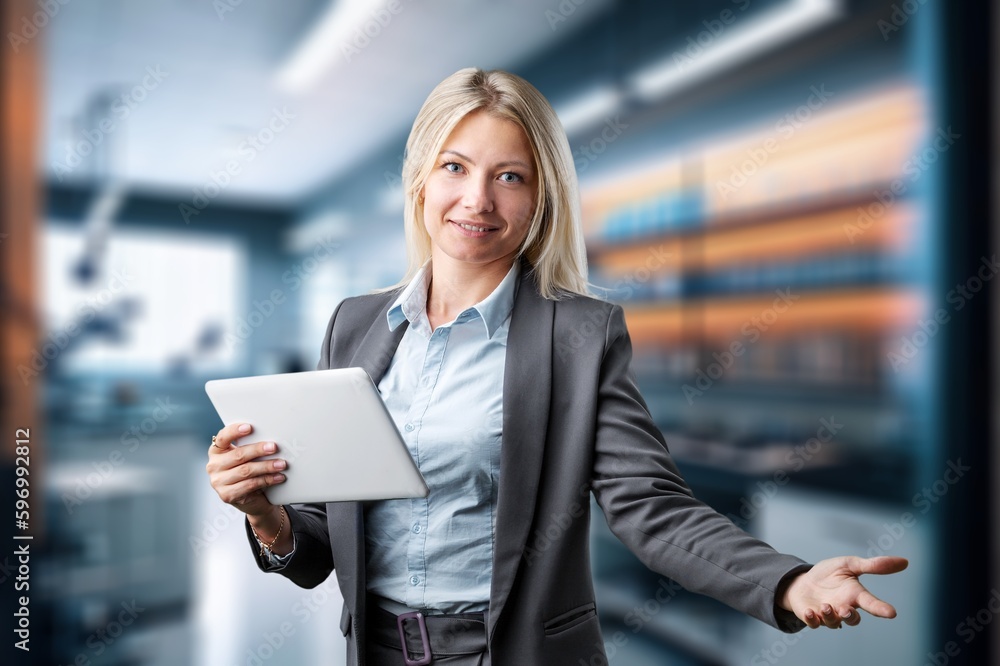 Young female Engineer Analyzing Machine Concept Young female Engineer Analyzing Machine Concept