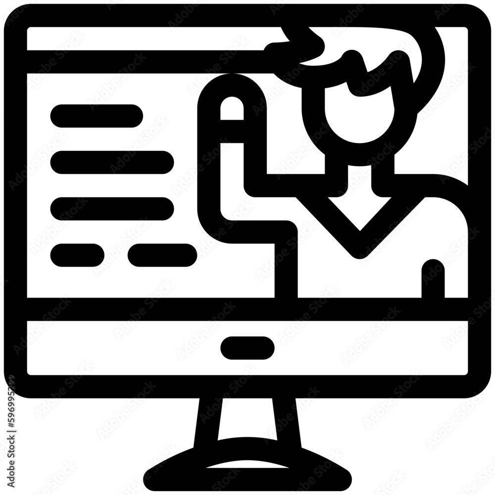 E-learning black outline icon E-learning black outline icon