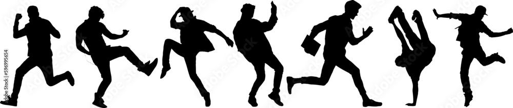 Excited Jumping Silhouette Set
Playful Poses Silhouette Set
Dynamic Movement Silhouette Set
Fun and Joyful Silhouette Set