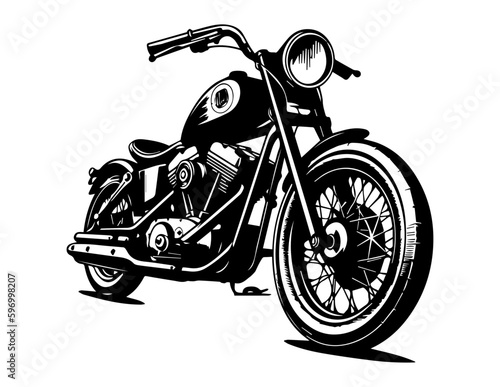 Leinwand Poster Harley motorcycle isolated on white