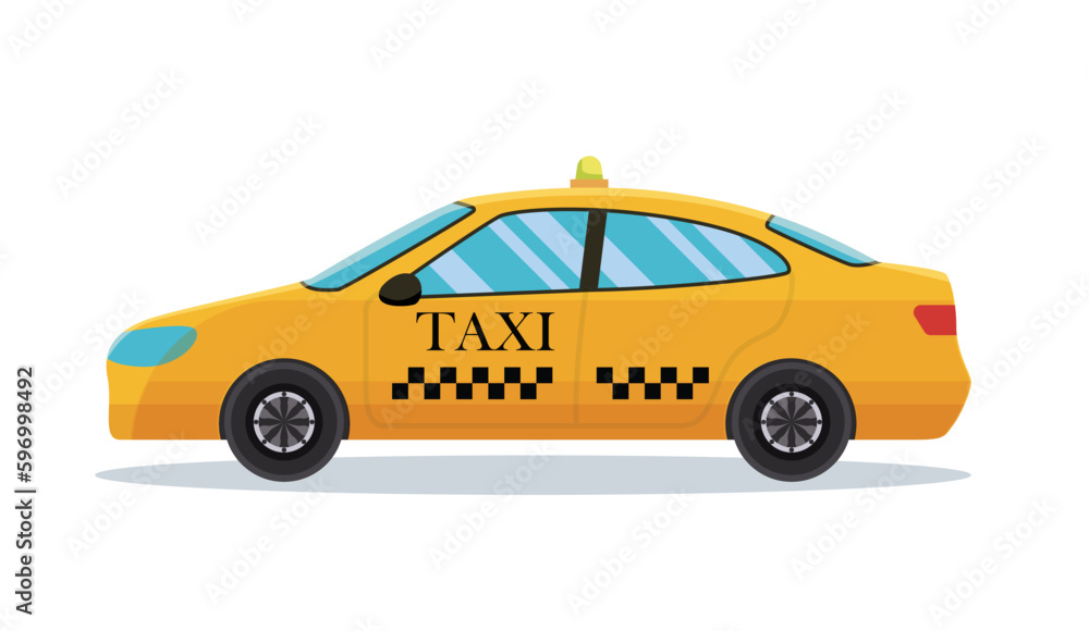 yellow Taxi car. service transport vector illustration