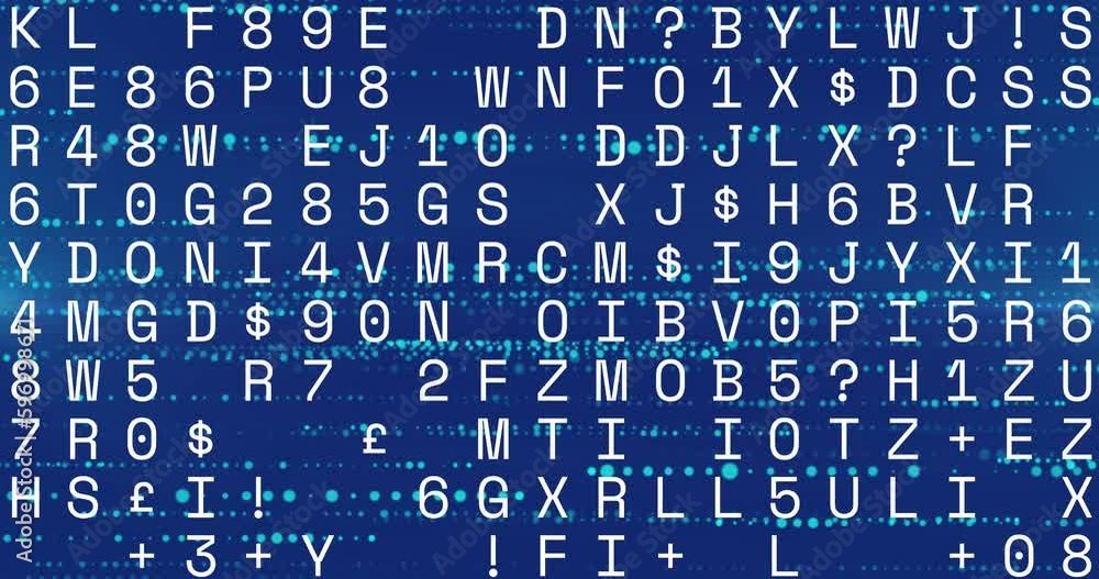 Animation of data processing over spots on blue background Animation of data processing over spots on blue background