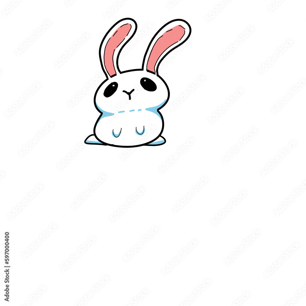 Fototapeta premium Cute doodle art rabbit
