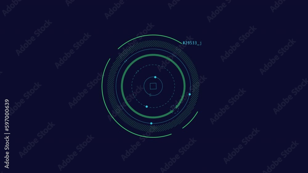 Looped animation of round shapes HUD element. Looped animation of round shapes HUD element.