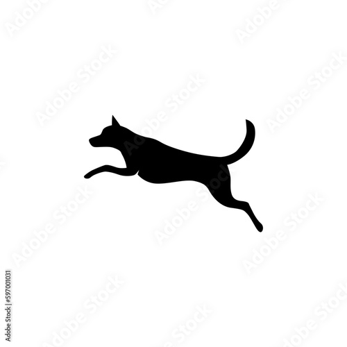 jump dog vector logo