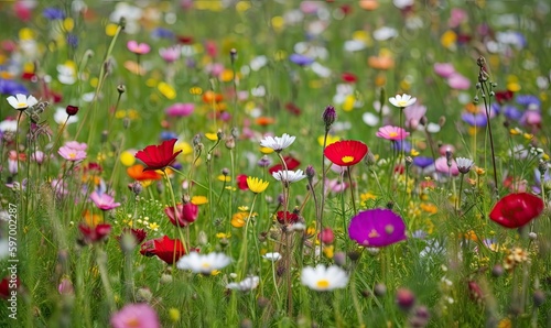 The sweet scent of flowers fills the spring meadow Creating using generative AI tools