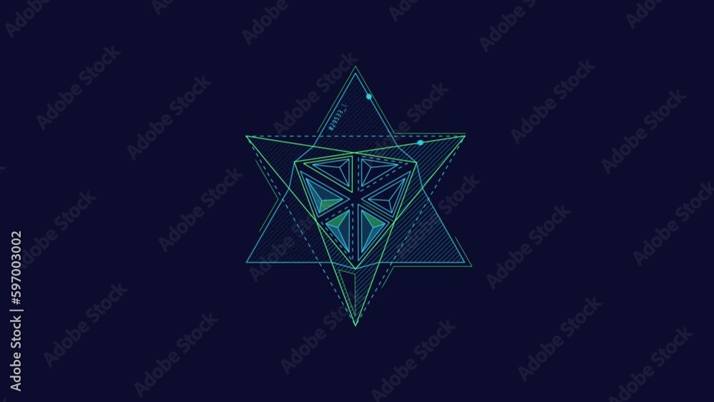 Looped animation of a complex star-shape HUD element. Looped animation of a complex star-shape HUD element.