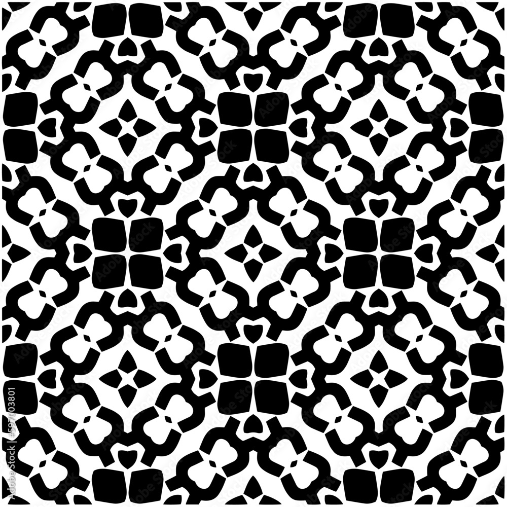 Monochrome pattern. Abstract texture for fabric print, card, table cloth, furniture, banner, cover, invitation, decoration, wrapping.seamless repeating pattern.Black and white color. Monochrome pattern. Abstract texture for fabric print, card, table cloth, furniture, banner, cover, invitation, decoration, wrapping.seamless repeating pattern.Black and white color.