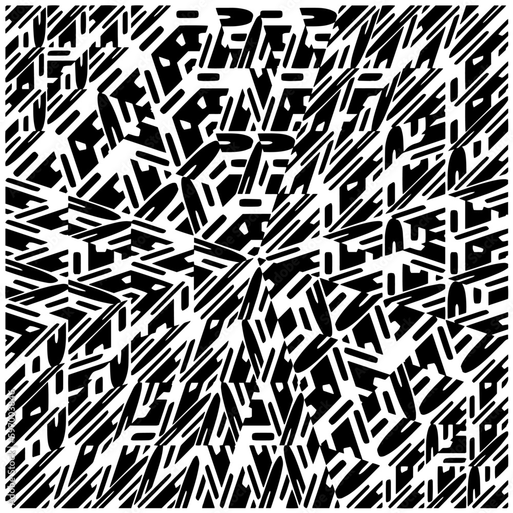 Monochrome pattern. Abstract texture for fabric print, card, table cloth, furniture, banner, cover, invitation, decoration, wrapping.seamless repeating pattern.Black and white color. Monochrome pattern. Abstract texture for fabric print, card, table cloth, furniture, banner, cover, invitation, decoration, wrapping.seamless repeating pattern.Black and white color.