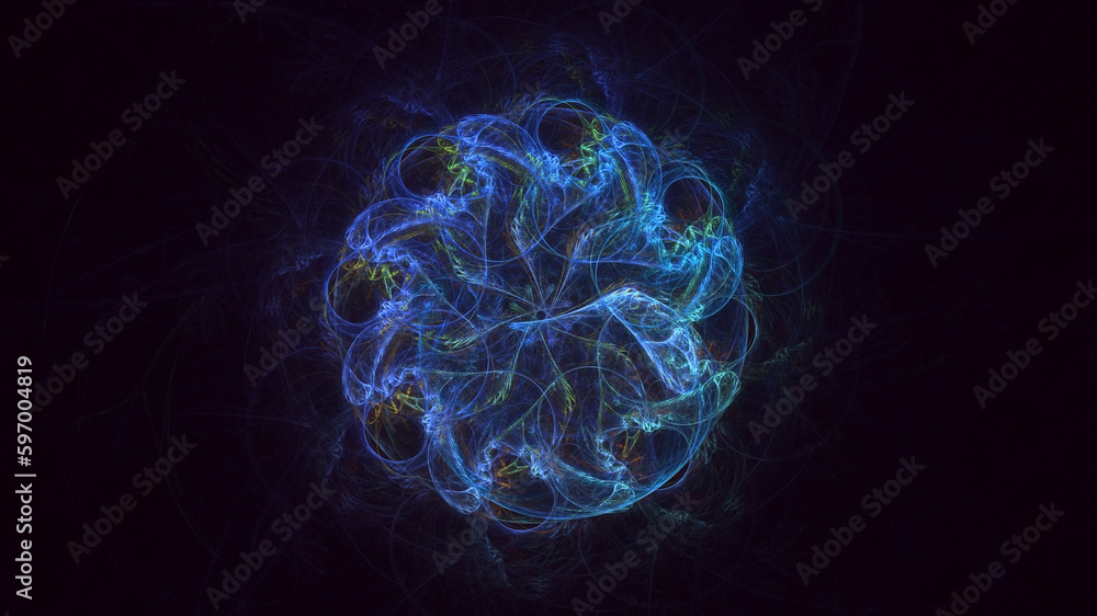 Obraz premium 3D rendering abstract round light background