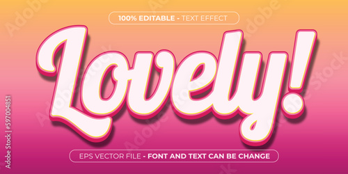 pink lovely 3d editable text effect