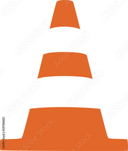 Road cone icon. Flat illustration of road cone vector icon for web design