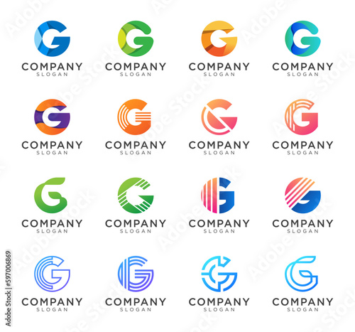 Letter G logo design for various types of businesses and company. colorful, modern, geometric letter g logo