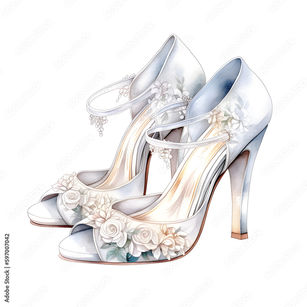 Watercolor Wedding Shoes Clipart, Cute love, Wedding Clipart, Wedding