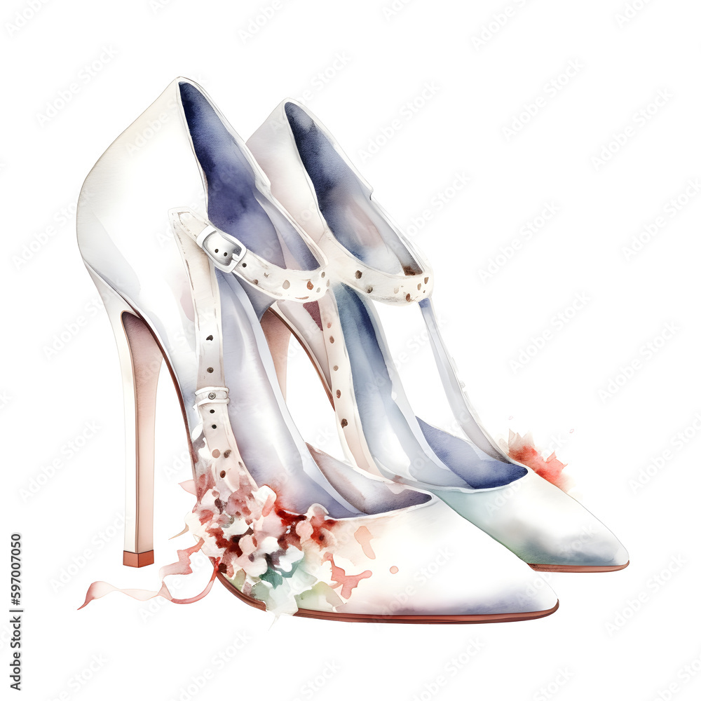 Watercolor Wedding Shoes Clipart, Cute love, Wedding Clipart, Wedding