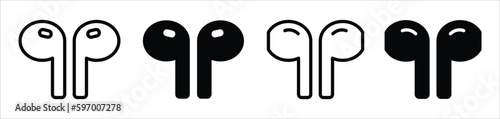 Airpods earphone icon. Headphone icon. Headset icon, vector illustration