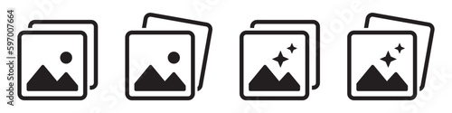 Gallery icon. Image icon. Picture icon. Photo icon, vector illustration