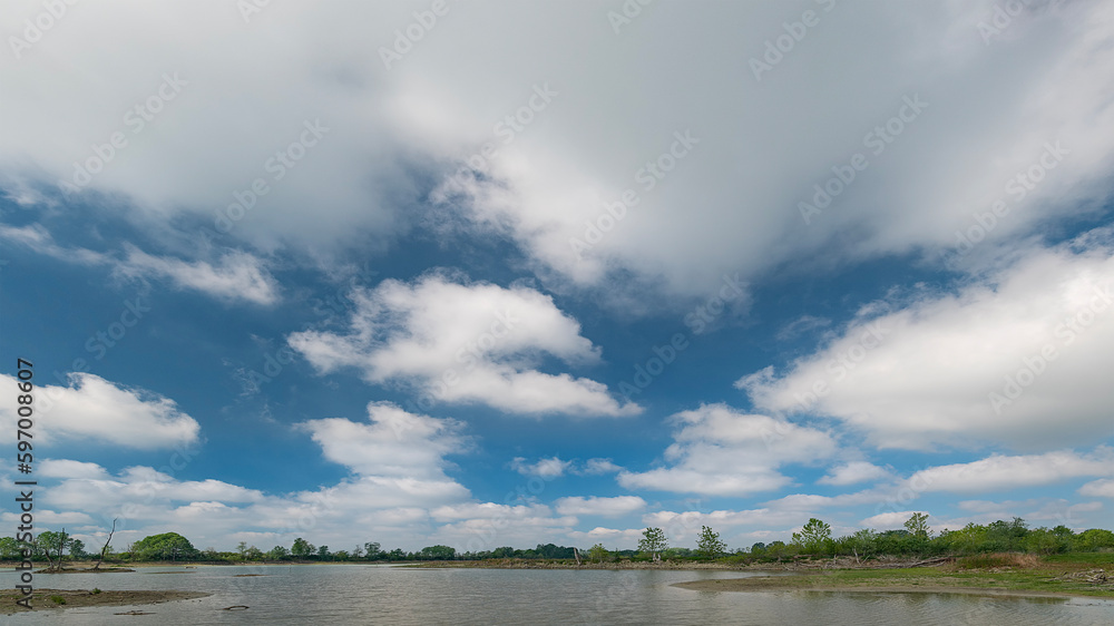 Sky and clouds over the wetlands