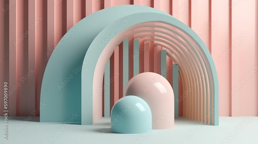 Abstract simple geometric with pastel colour. Generative AI. Abstract simple geometric with pastel colour. Generative AI.