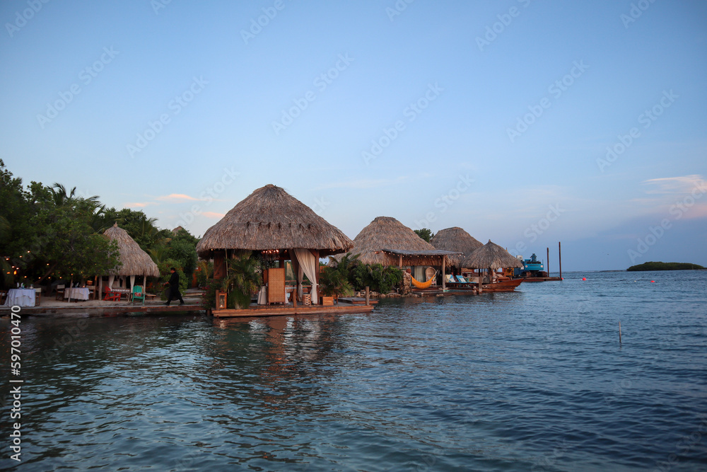 Fototapeta premium Travel to an Aruba resort near the ocean