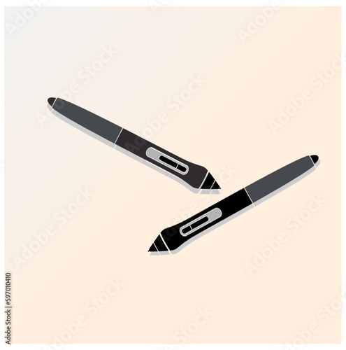 graphic pad with Pen tablet, stylus, drawing tool isolated outline sign. Digital devices and electronic gadgets concept. graphic pad element vector, Pen vector design , Drawing Tablet Vectors
