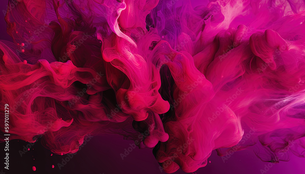 Color abstract splash background. Trendy Pantone viva magenta color - obrazy, fototapety, plakaty 