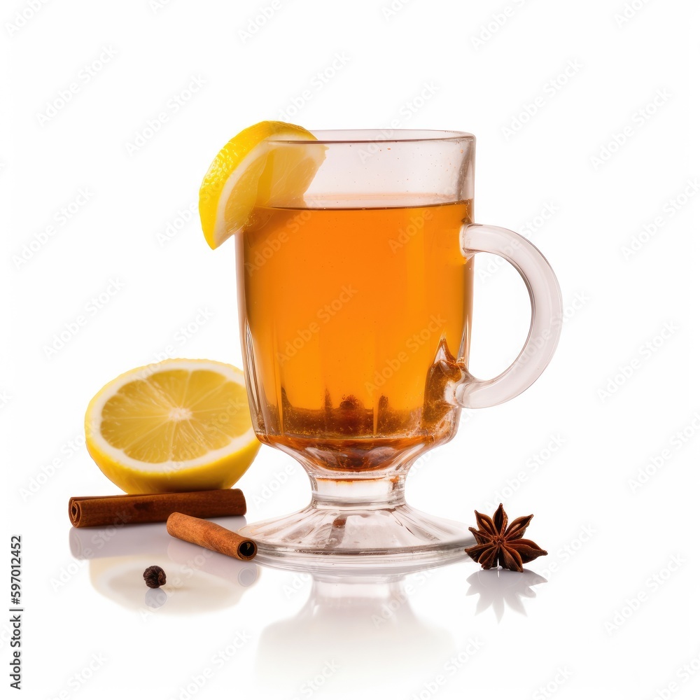 Hot Toddy cocktail Isolated on White. Generative AI Hot Toddy cocktail Isolated on White. Generative AI